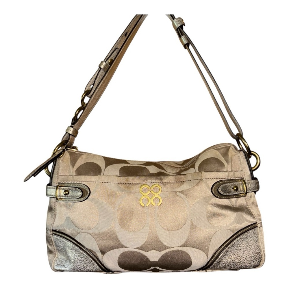 Coach Tan and Gold Shoulder Bag - Picture 1 of 11